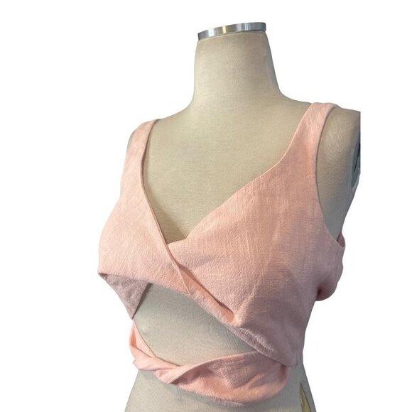 Bec & Bridge Bonnie Cut-Out Crop Top in Peony Pink 6 Womens Cropped Tank - Picture 6 of 15